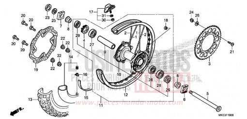 ROUE ARRIERE CRF450RH de 2017